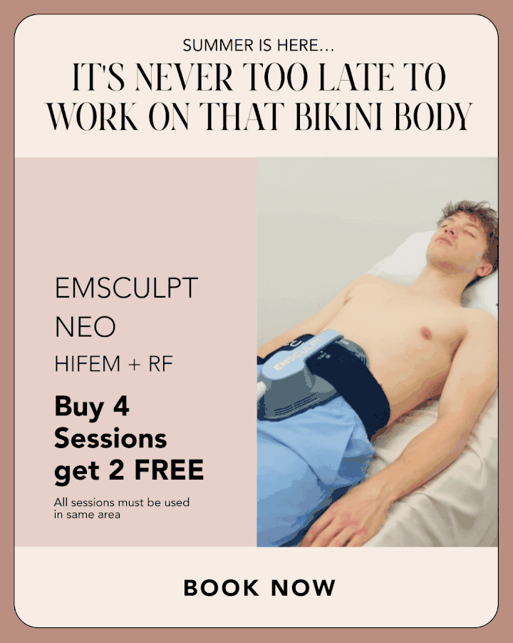 Emsculpt NEO buy 4 get 2 free special at Beauty Ranch med spa Brentwood Los Angeles