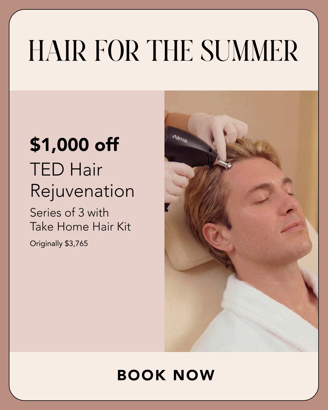 $1,000 off Alma TED hair rejuvenation special at Beauty Ranch med spa Brentwood Los Angeles